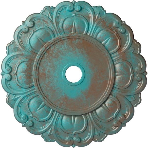 Ekena Millwork Angel Medallion (Canopies up to 15 3/4"), 32 1/4"OD x 3 5/8"ID x 1 1/8"P, Copper Green Patina CM32ANCGS - main